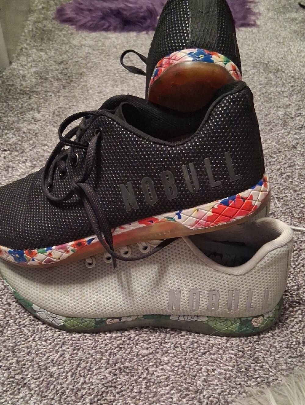 NOBULL Black & Light Green Floral-Accent Womens Trainers - Picture 7 of 8